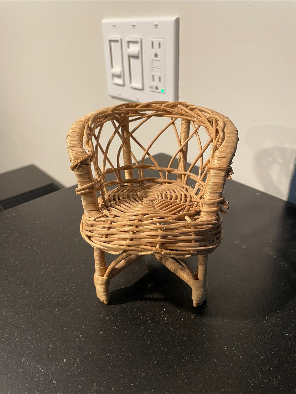 Vintage Natural Rattan Woven Accent Chair